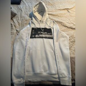 H&M White Graphic Hoodie for Men